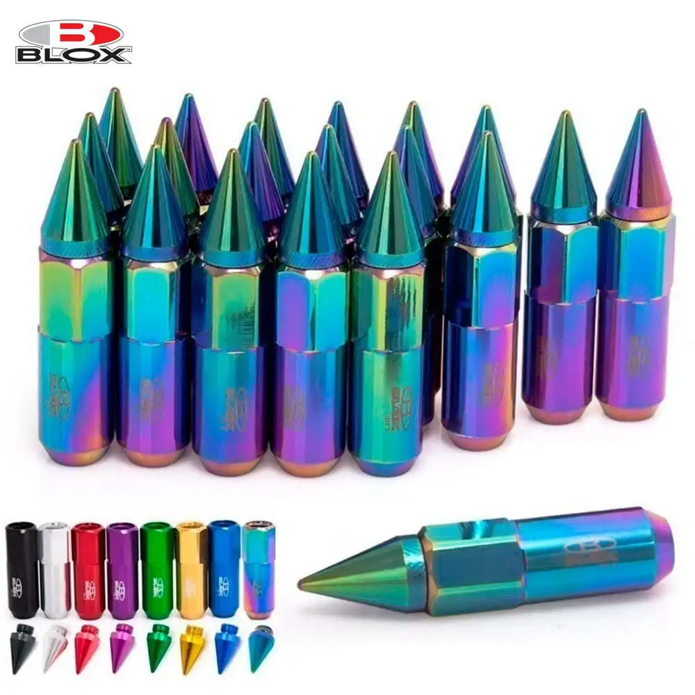 Tuercas de 20 piezas tuercas de rueda sintonizador extendido de aluminio estilo Blox Jdm con punta para llantas de ruedas M12X1.5/M12X1.25 EP-550NSPK - imagen 2