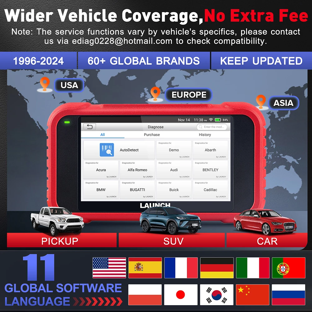 LAUNCH X431 escáner OBD2 diagnóstico ABS SRS para coche - imagen 4