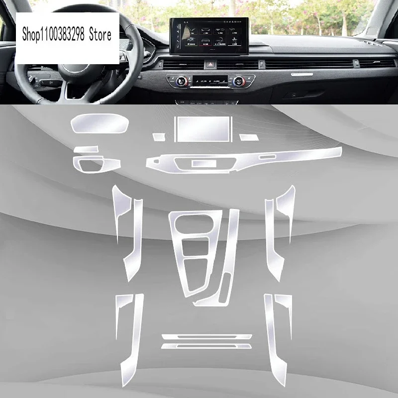 Para Audi A4 B9 2020-2022 consola central Interior de coche película protectora transparente de TPU película de reparación antiarañazos accesorios Refit - imagen 4