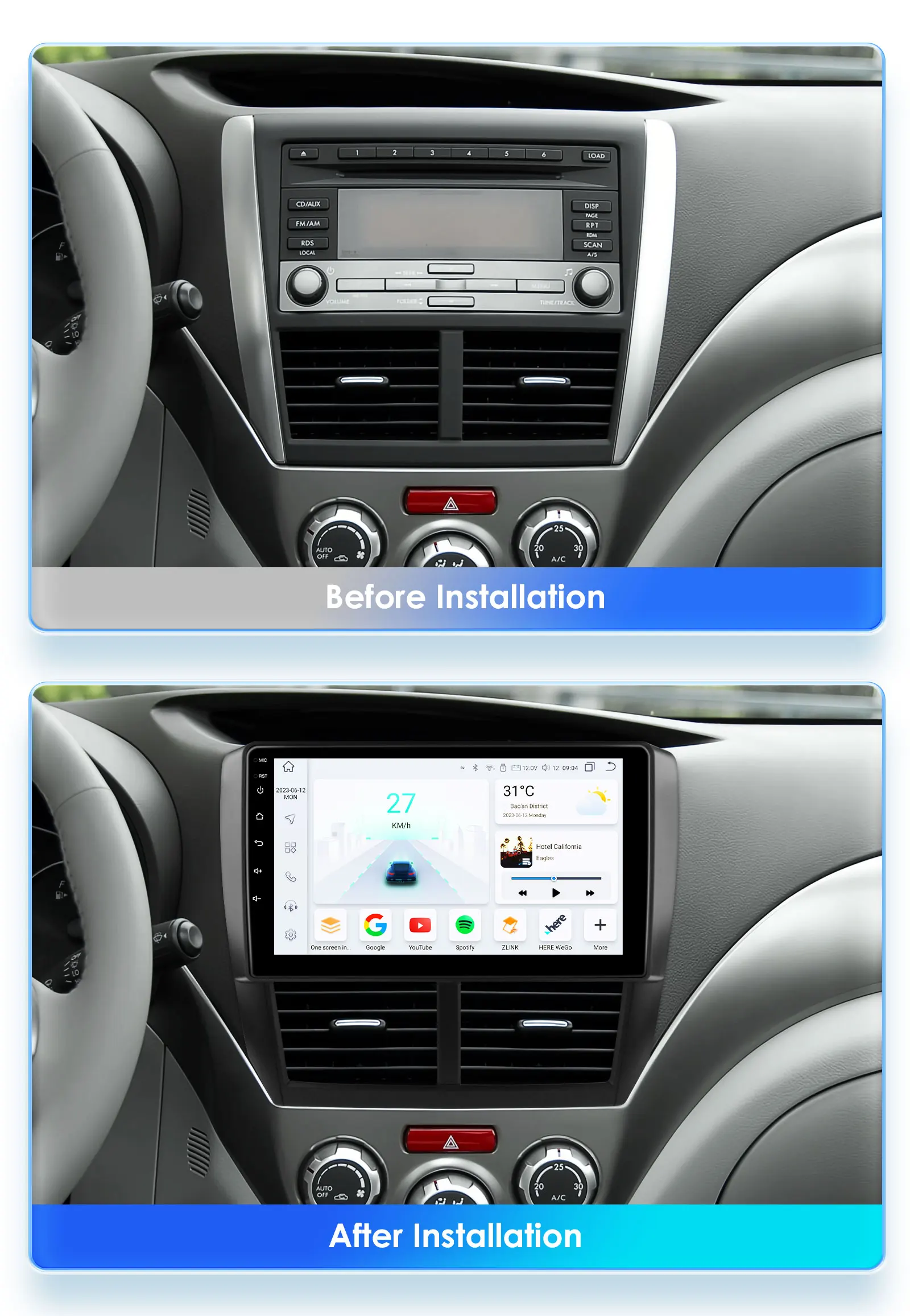 Radio 2DIN Android con GPS y CarPlay para Subaru Impreza/Forester - imagen 2