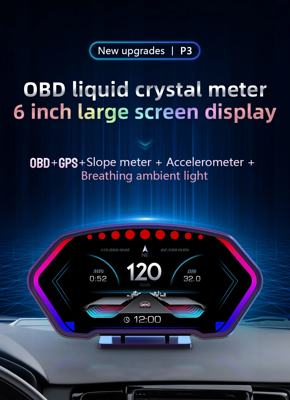 Pantalla frontal HUD para vehículo