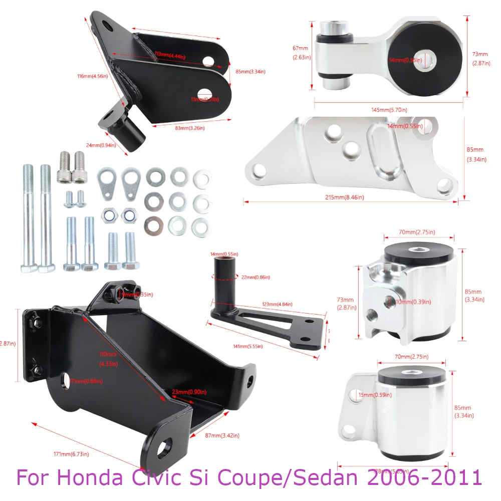 Kit de montaje de motor 70A para Honda Civic Si 2006-2011 - aluminio