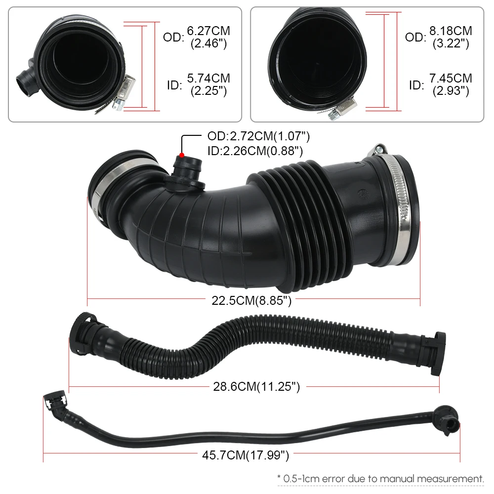 Manguera de admisión de aire con anillo de acero para BMW F20 F21 F30 - imagen 2