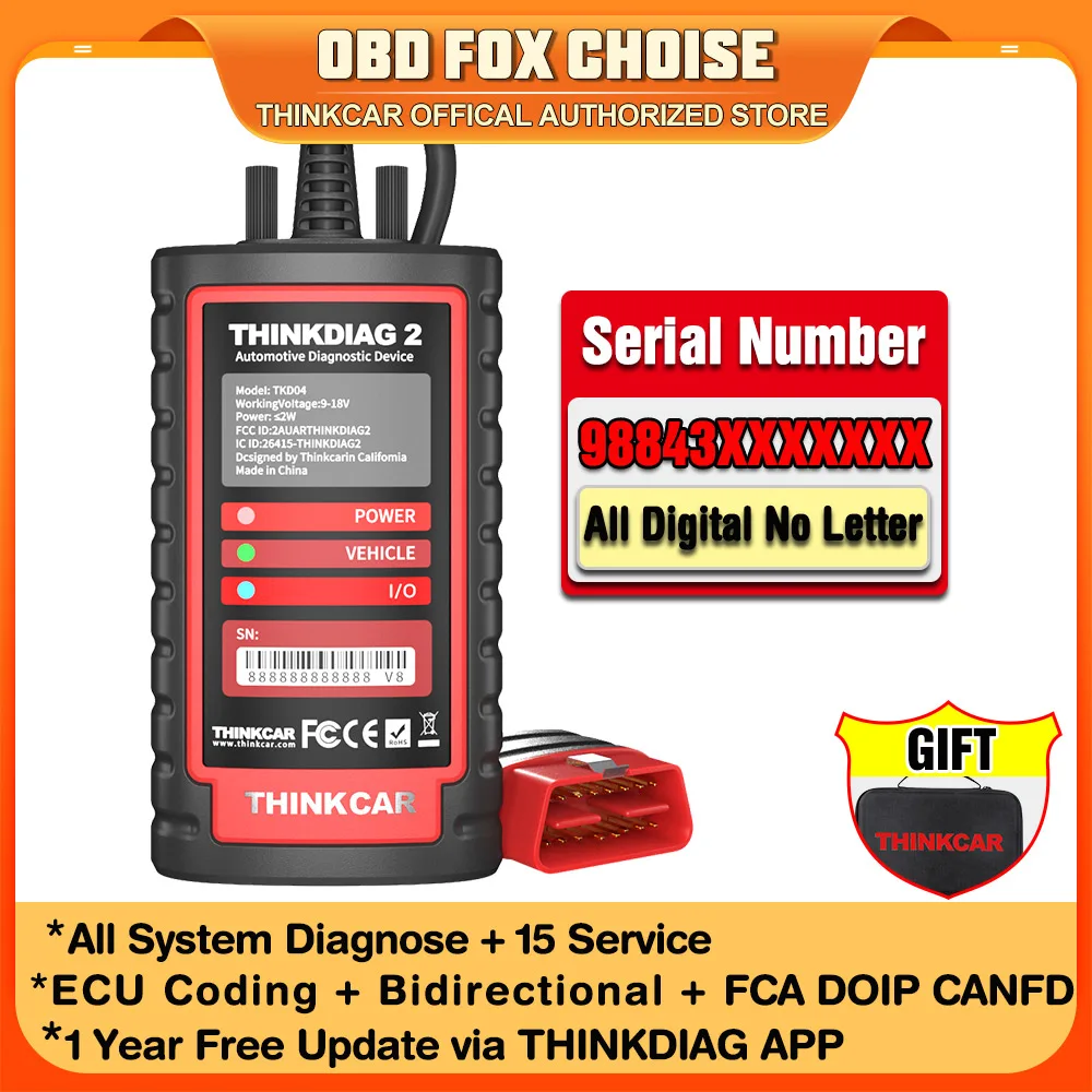 ThinkDiag 2 Herramienta de diagnosis multimarca OBD2 con codificación