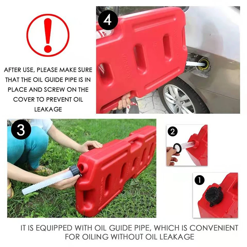 Latas de Jerry de gasolina de 20L, cerradura de montaje de tanque de combustible de gasolina para motocicleta de plástico, lata de Gas de 5 galones, contenedor de Jerrycan de gasolina - imagen 5