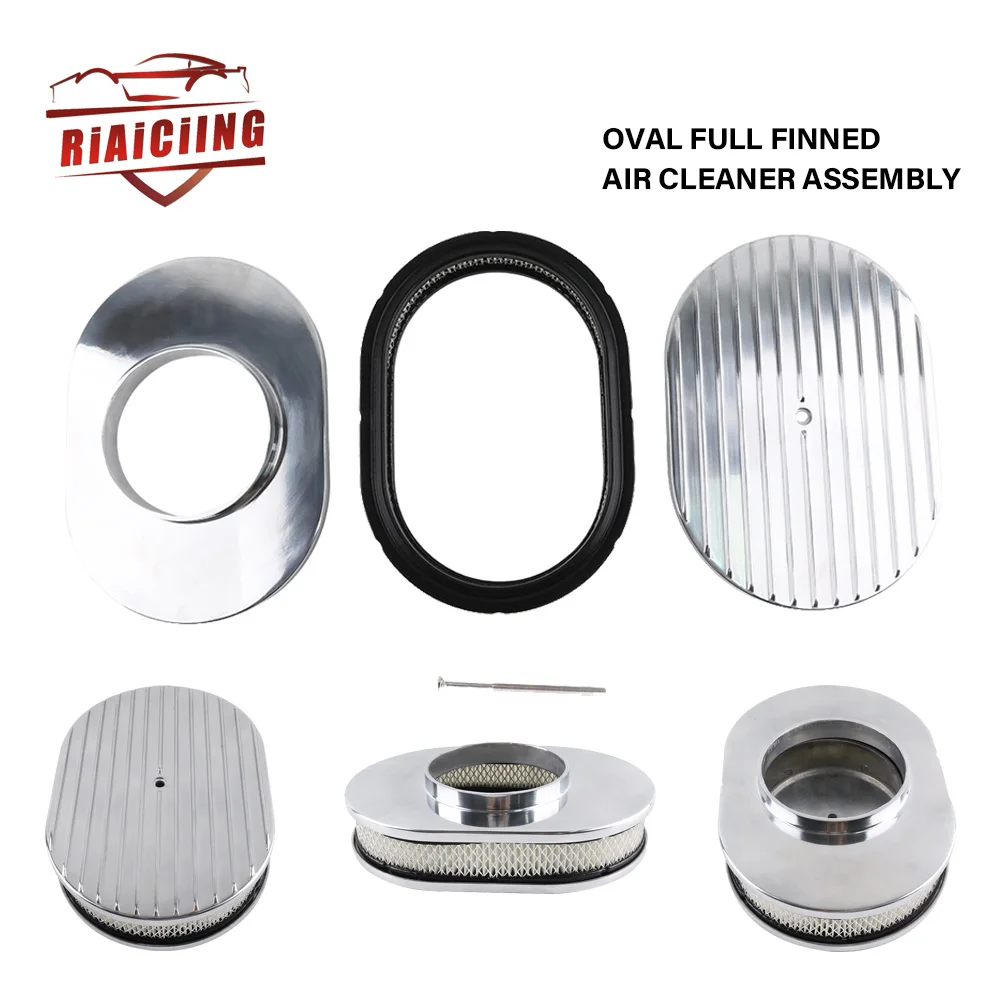 Filtro de aire ovalado de aluminio para Chevy, Ford clásico y Hot Rod