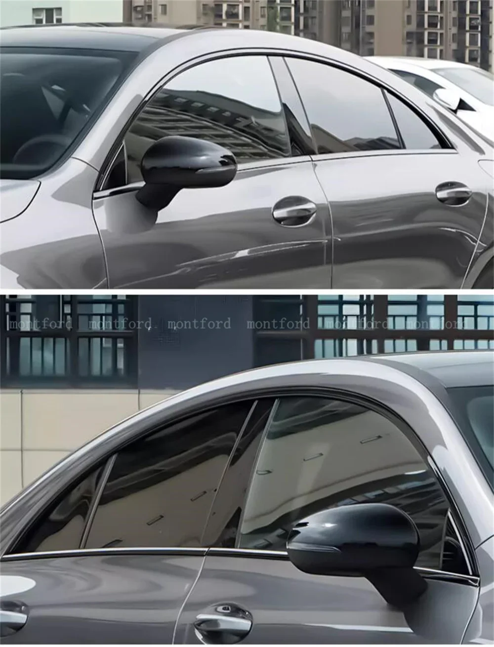 Moldura decorativa ventana negro inoxidable Mercedes CLA W117 W118 - imagen 2