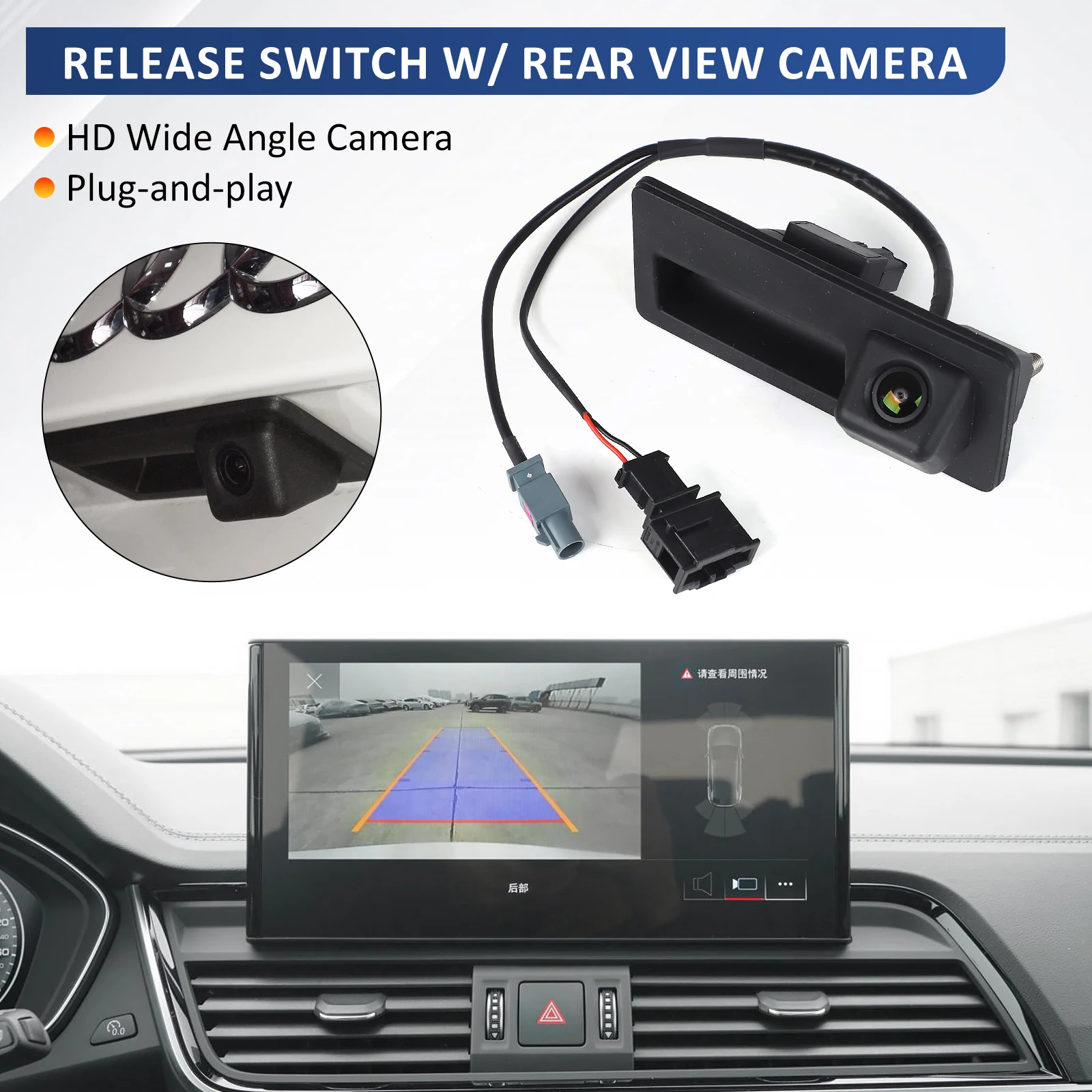 5N0827566AA 5N0827566C 8K0980551 interruptor de arranque de bloqueo de tapa de maletero con cámara de respaldo para Audi A4 A5 A6 Allroad Q3 Q5 S3 S5 - imagen 5