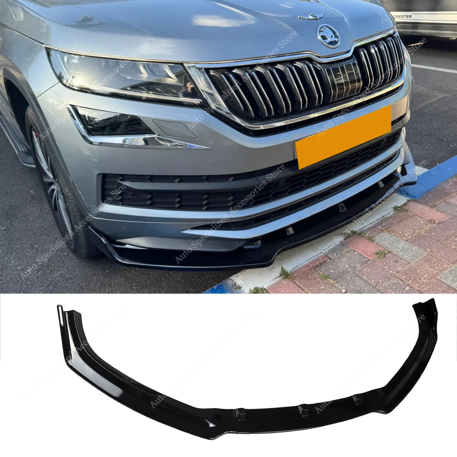 Divisor de paragolpes delantero ABS negro brillo – Skoda Kodiaq