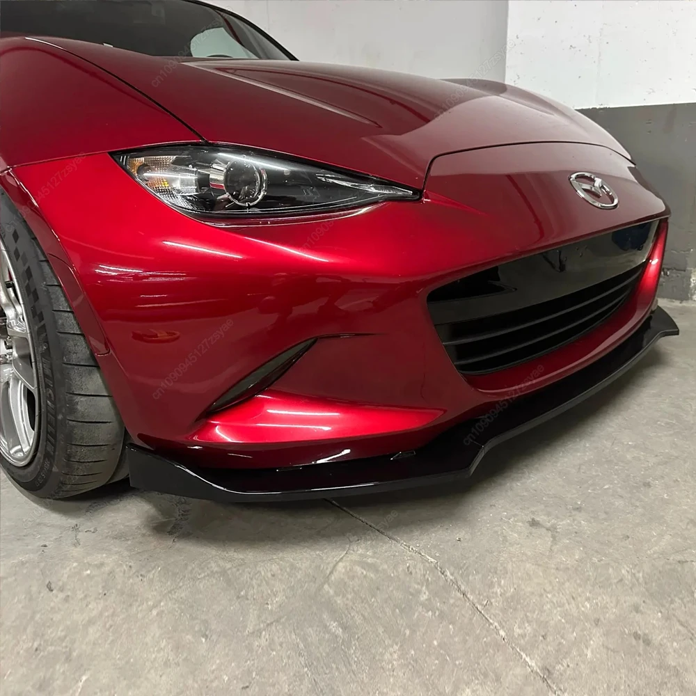 Difusor divisor de alerón de parachoques delantero de coche, 3 uds., para Mazda MX-5 MX5 Miata ND 2016-2025, kit de carrocería de 2 puertas, Tuning Gloss Blcak - imagen 3