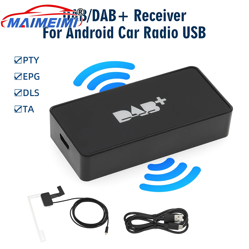Kit DAB+ digital con antena e interfaz USB para autorradio Android