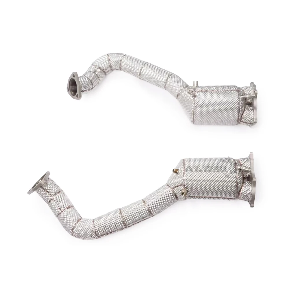 Downpipe inoxidable Porsche 718 GTS 4.0 con protector térmico - imagen 3