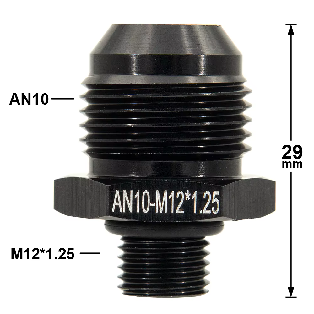 Adaptador macho recto métrico para enfriador de aceite AN10/AN8 - imagen 2