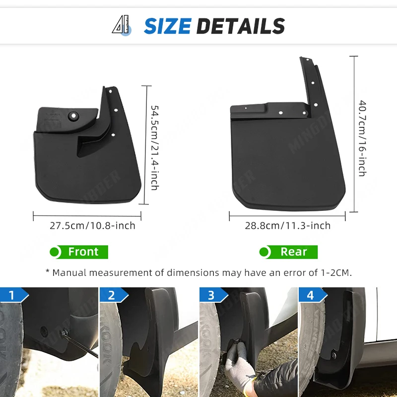 Guardabarros Jeep Wrangler Sahara JL 2019-2022 delanteros y traseros - imagen 3