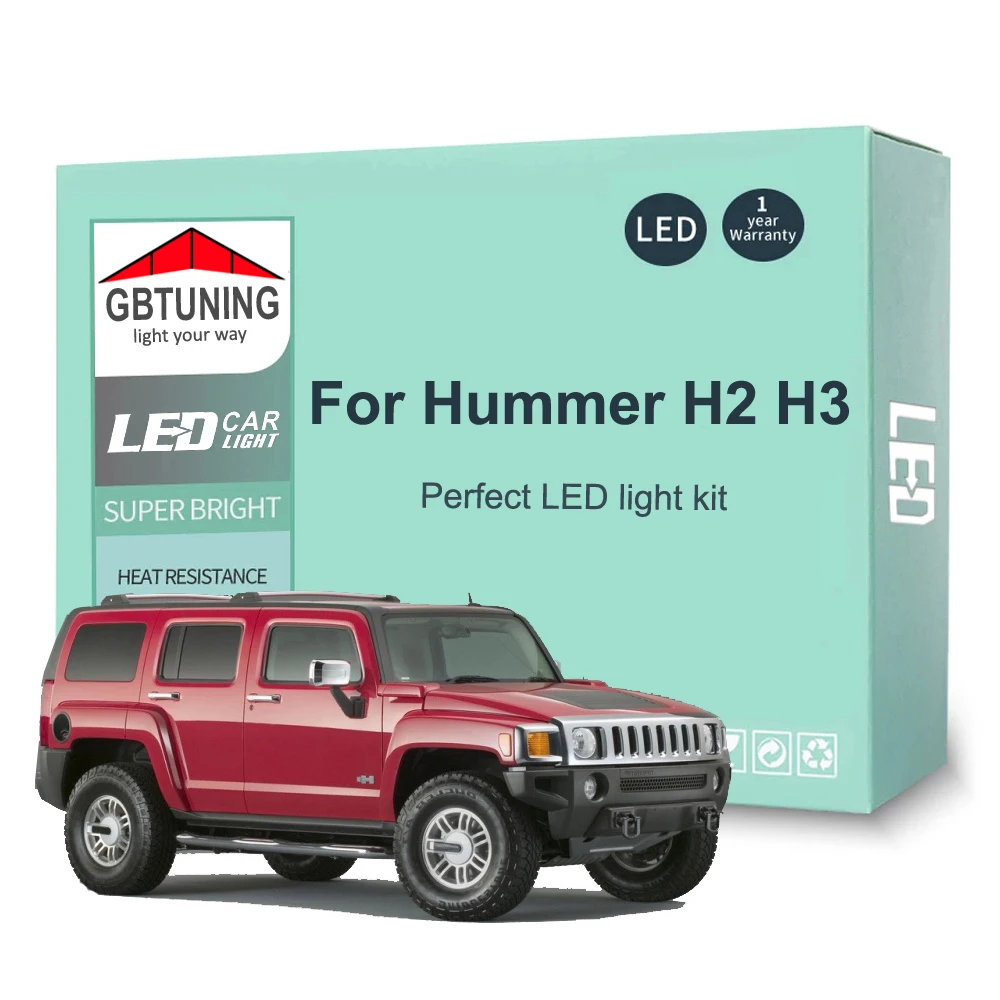 Herramientas de bombilla de luz Interior LED para Hummer H2 H3 2003 2004 2005 2006 2007 2008 2009 2010 accesorios de coches lámpara de maletero de cúpula Canbus