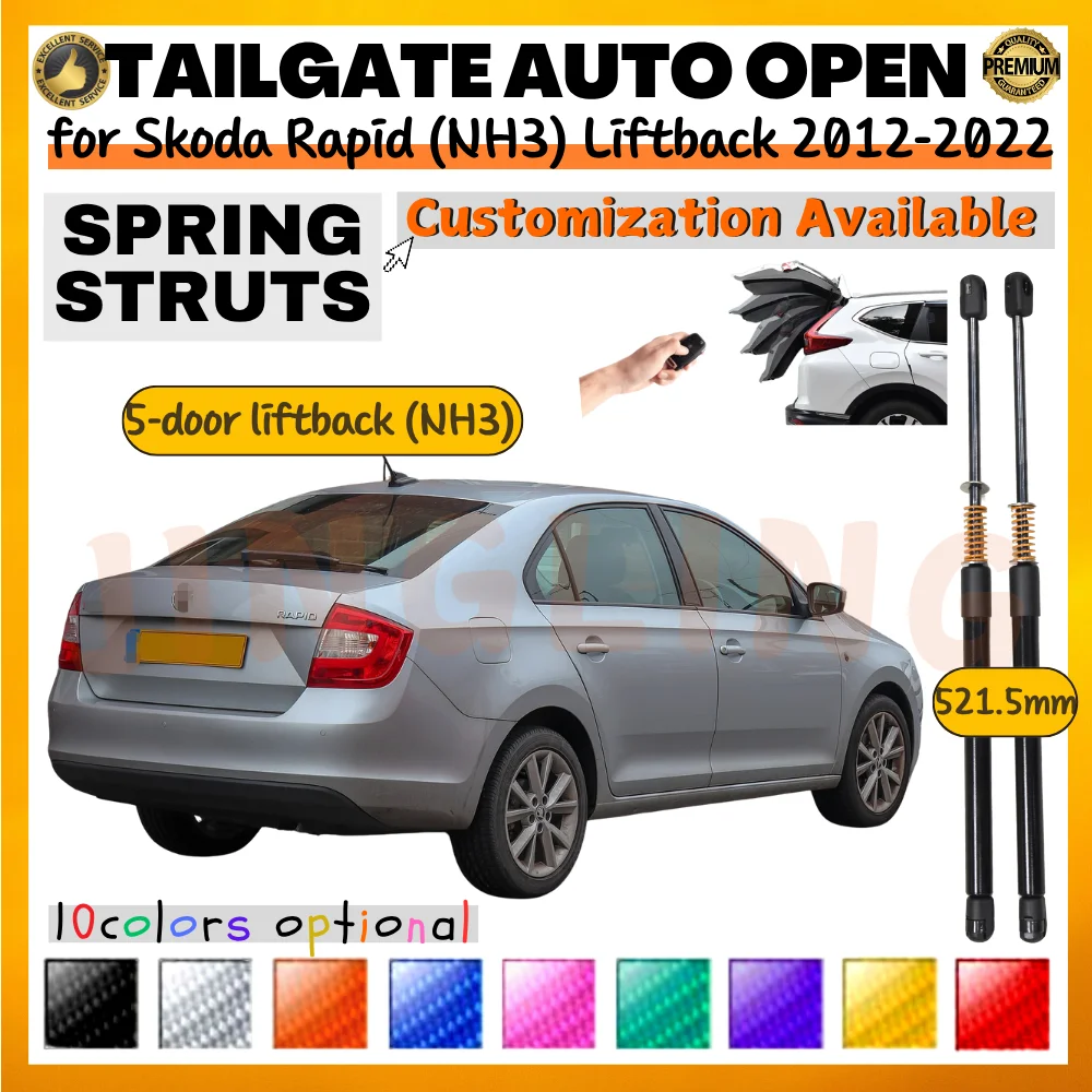 Puntales maletero con resorte para Skoda Rapid NH3 Liftback 2012-2022