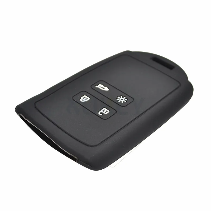 Funda de silicona para llave de 4 botones para Renault Koleos Kadjar Megane Talisman Captur Espace Clio 2016-2019 llavero con cadena Fob Shell - imagen 4