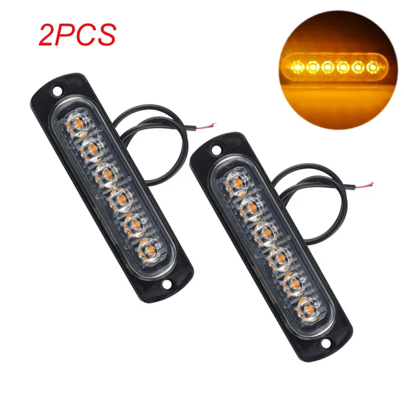 Barra LED estroboscópica ámbar 12/24 V para coche, camión y 4x4