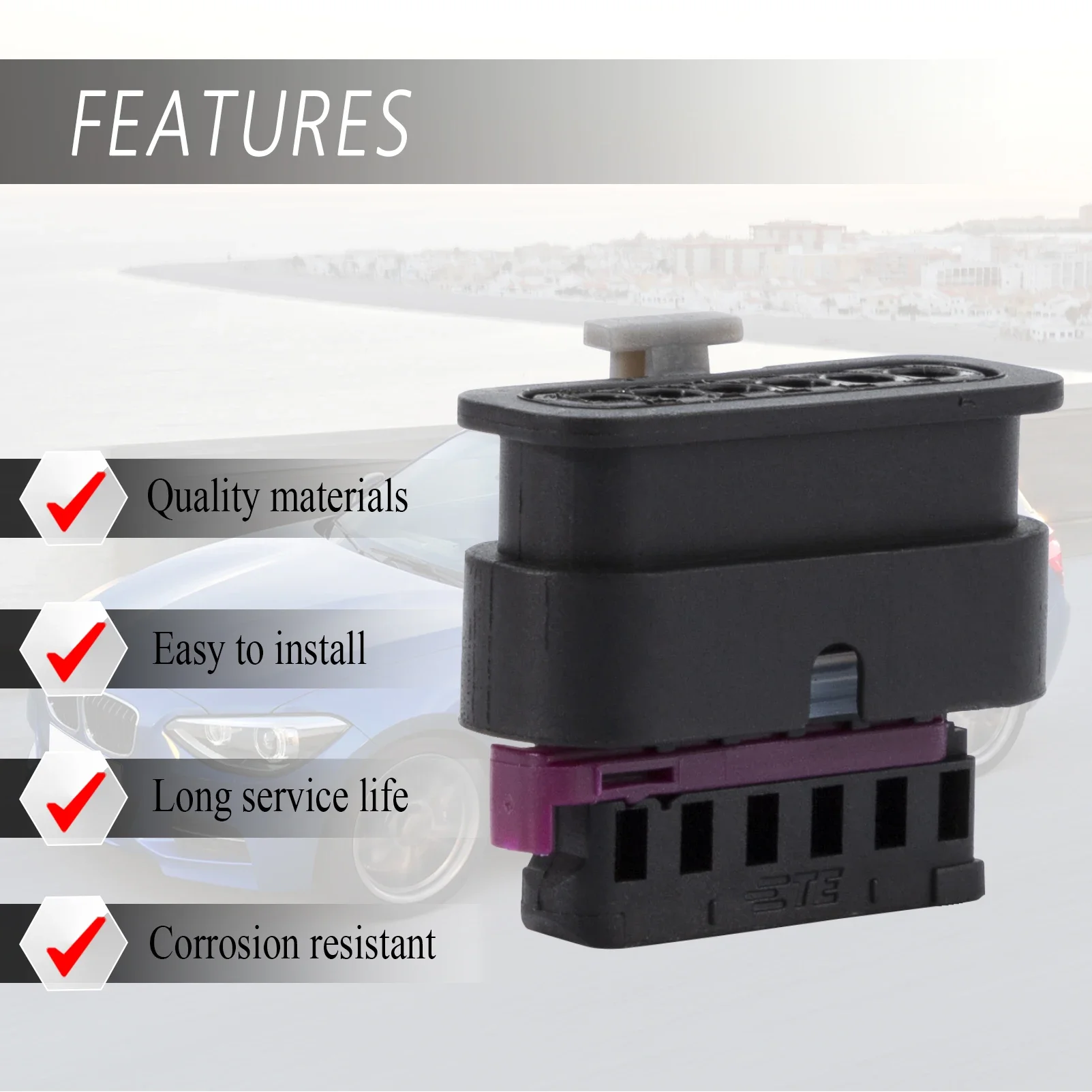 Conector de piloto trasero de 6 pines para BMW Serie 1, 2, 3 y 4