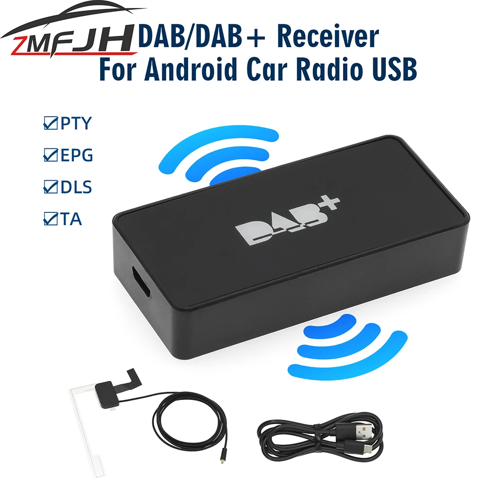 DAB/DAB + antena para Android receptor de Radio de coche caja de Radio Digital DAB + antena receptora interfaz USB aérea Radio de coche estéreo