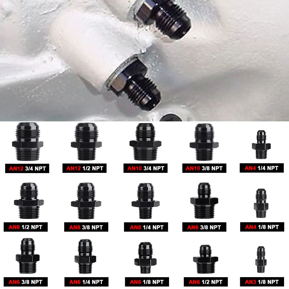 Adaptador AN a NPT para líneas de aceite y combustible AN4-AN12 - imagen 3
