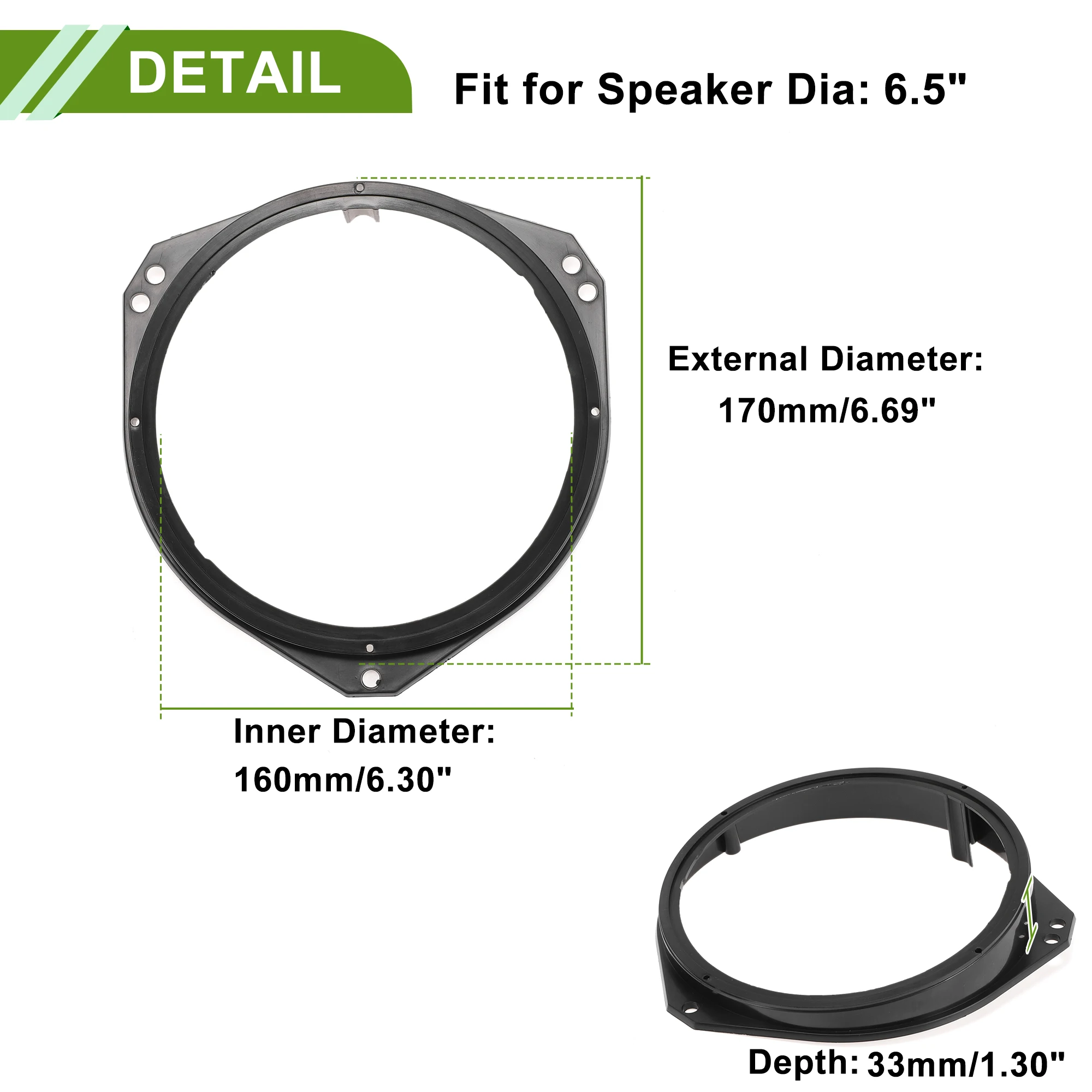 Aro adaptador de altavoz X Autohaux 6,5″ para BMW X5 E53 - imagen 3