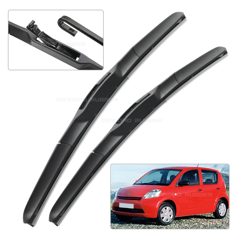 Escobillas de limpiaparabrisas delanteras para Daihatsu Sirion MK2 2005-2012 2006 2007 2008 2009 2010 limpiaparabrisas silenciosos de calidad OEM 20 "+ 16" - imagen 2