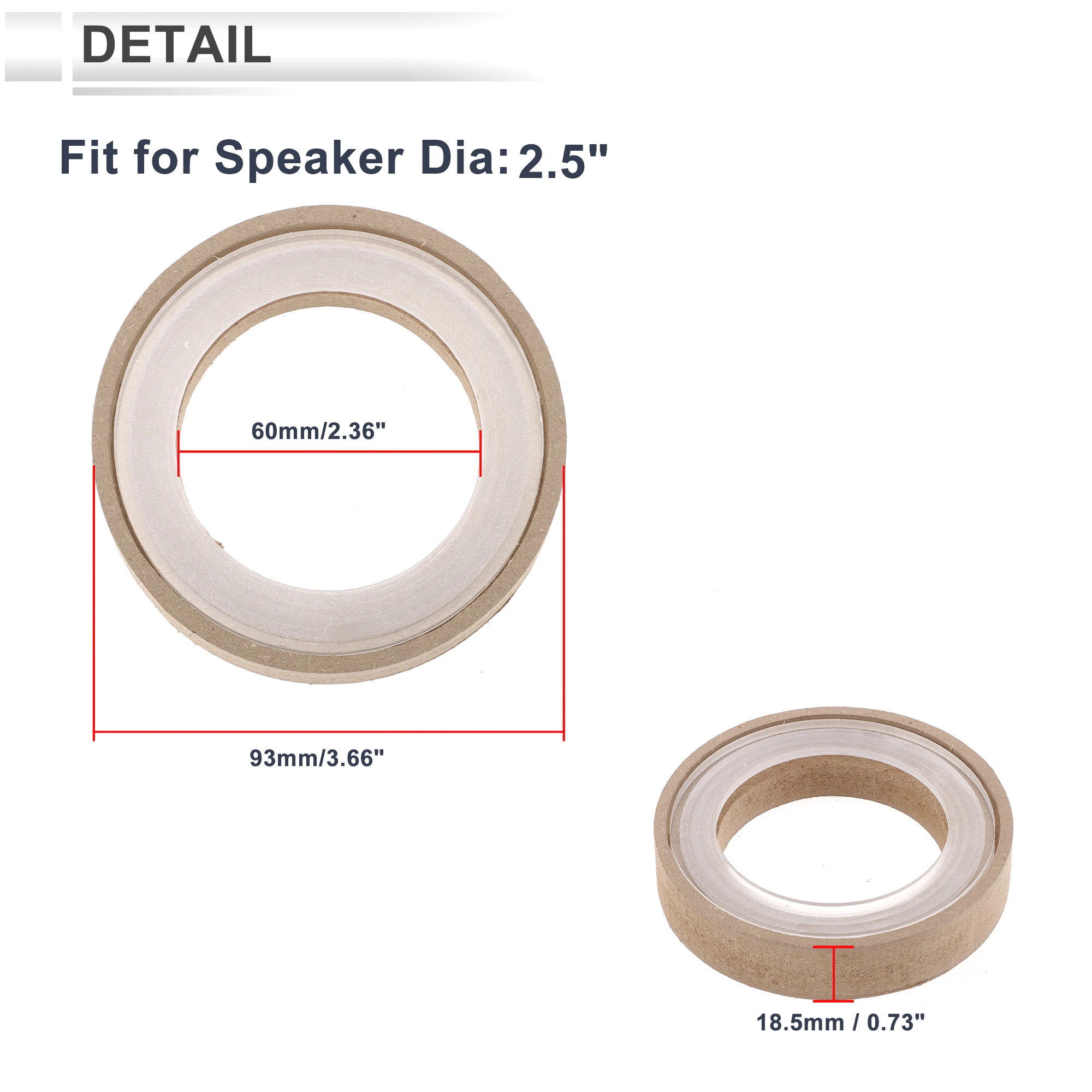 X Autohaux espaciadores de altavoz para tweeter universal para coches - imagen 5