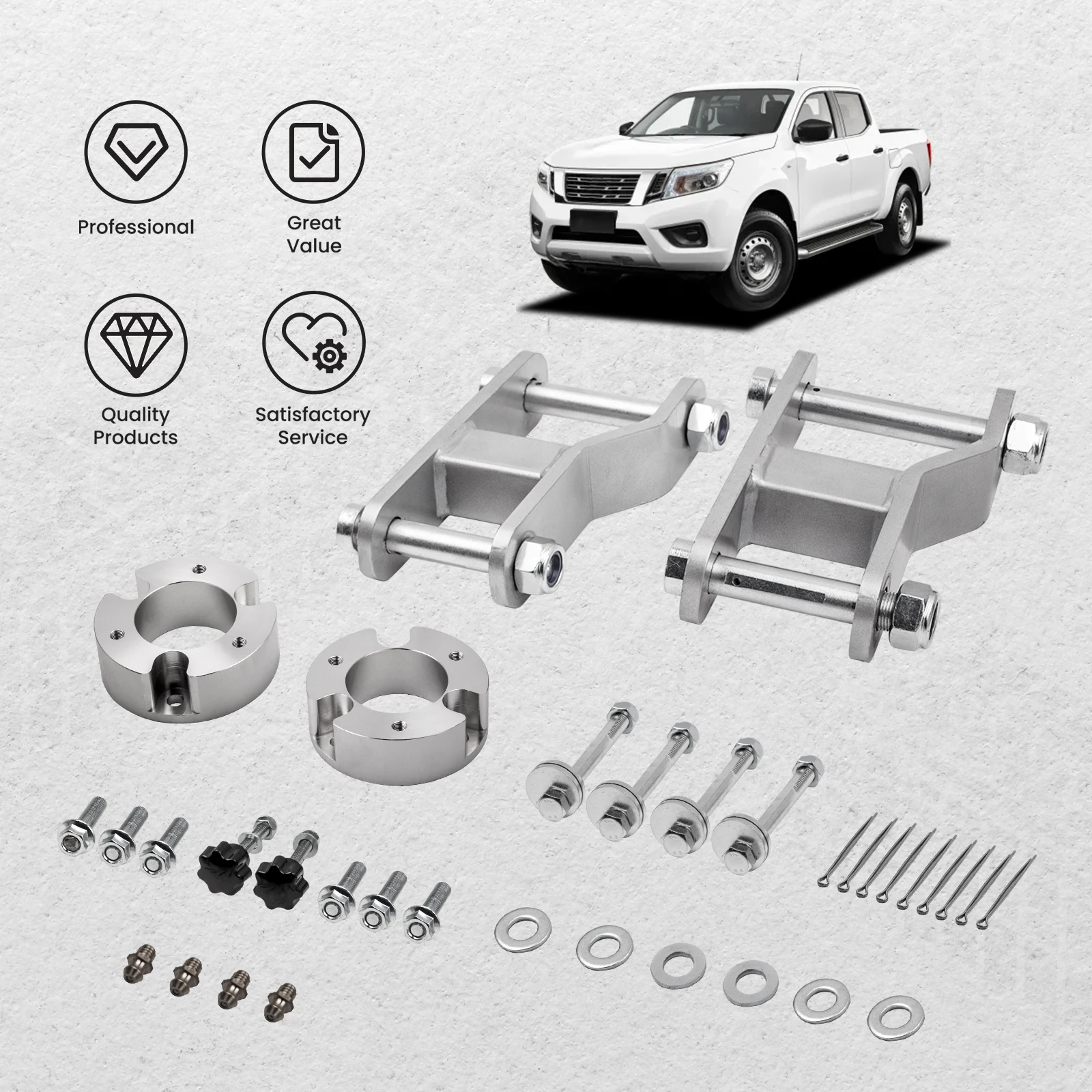 Kit de elevación Nissan Navara D40 con espaciadores de puntal - imagen 4