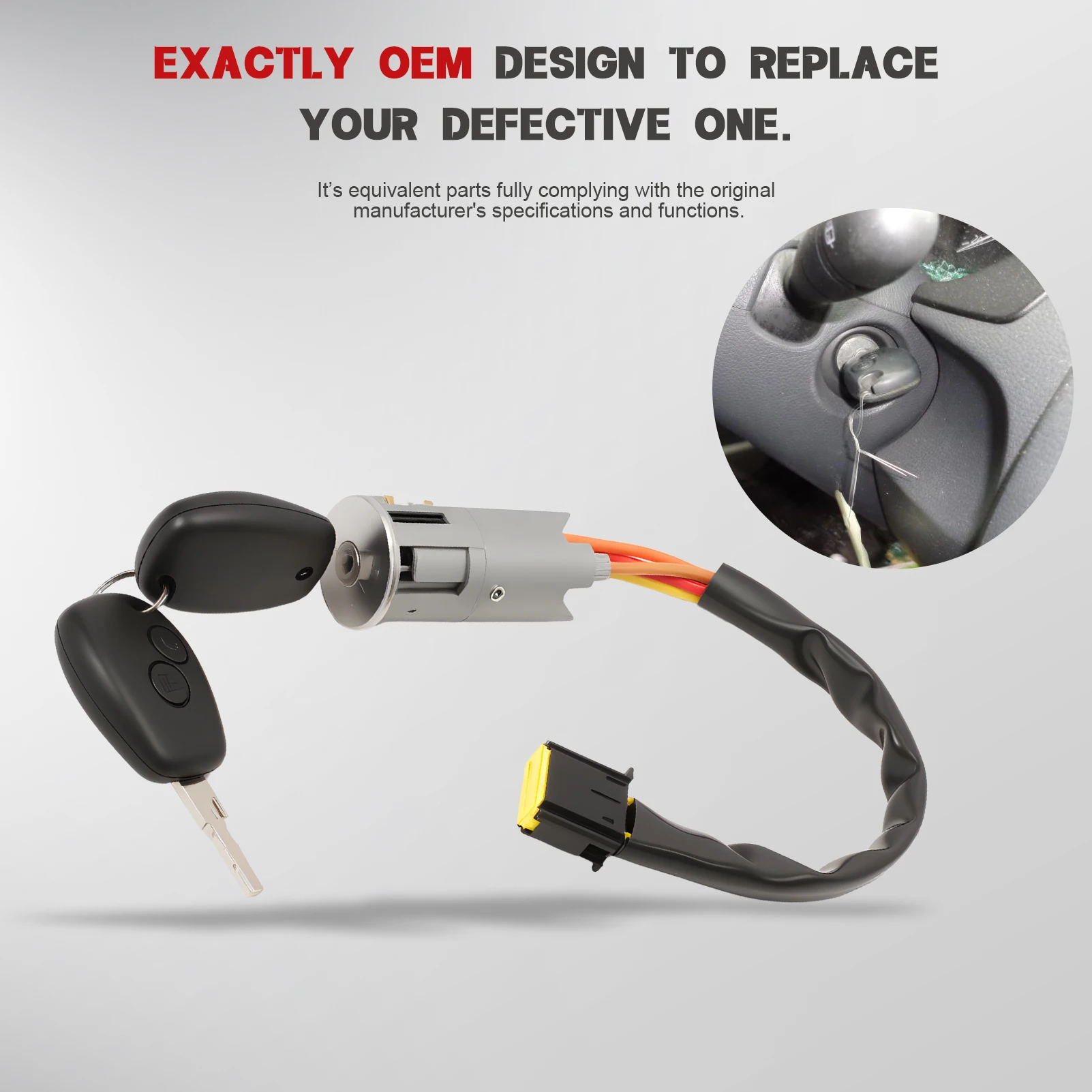 Cerradura de volante para Dacia Logan, Sandero, Clio II y Twingo - imagen 2