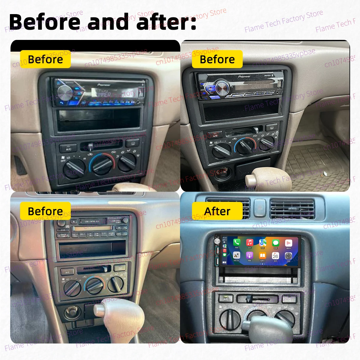 Radio CarPlay inalámbrico multimedia para Toyota Camry 1997-2001 - imagen 2