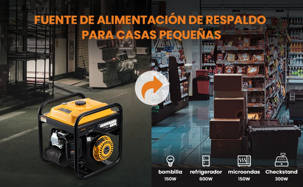Comparativa de tamaño del generador