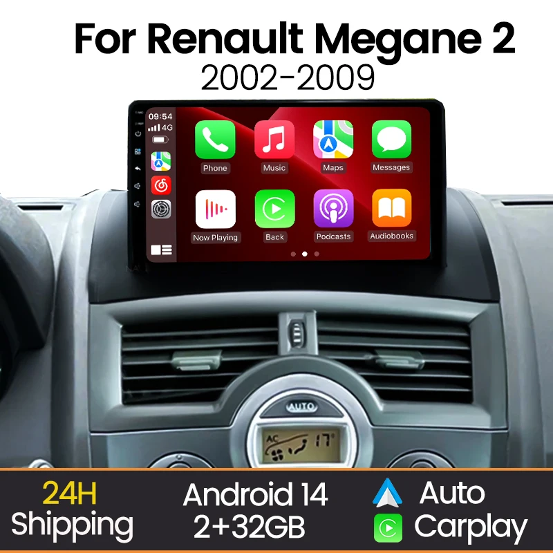 Radio Android Renault Megane 2 con CarPlay y Bluetooth