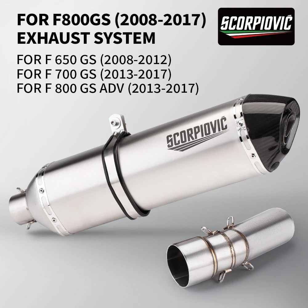 Tubo central de escape inoxidable 51 mm BMW F800 GS F700 GS F650 GS