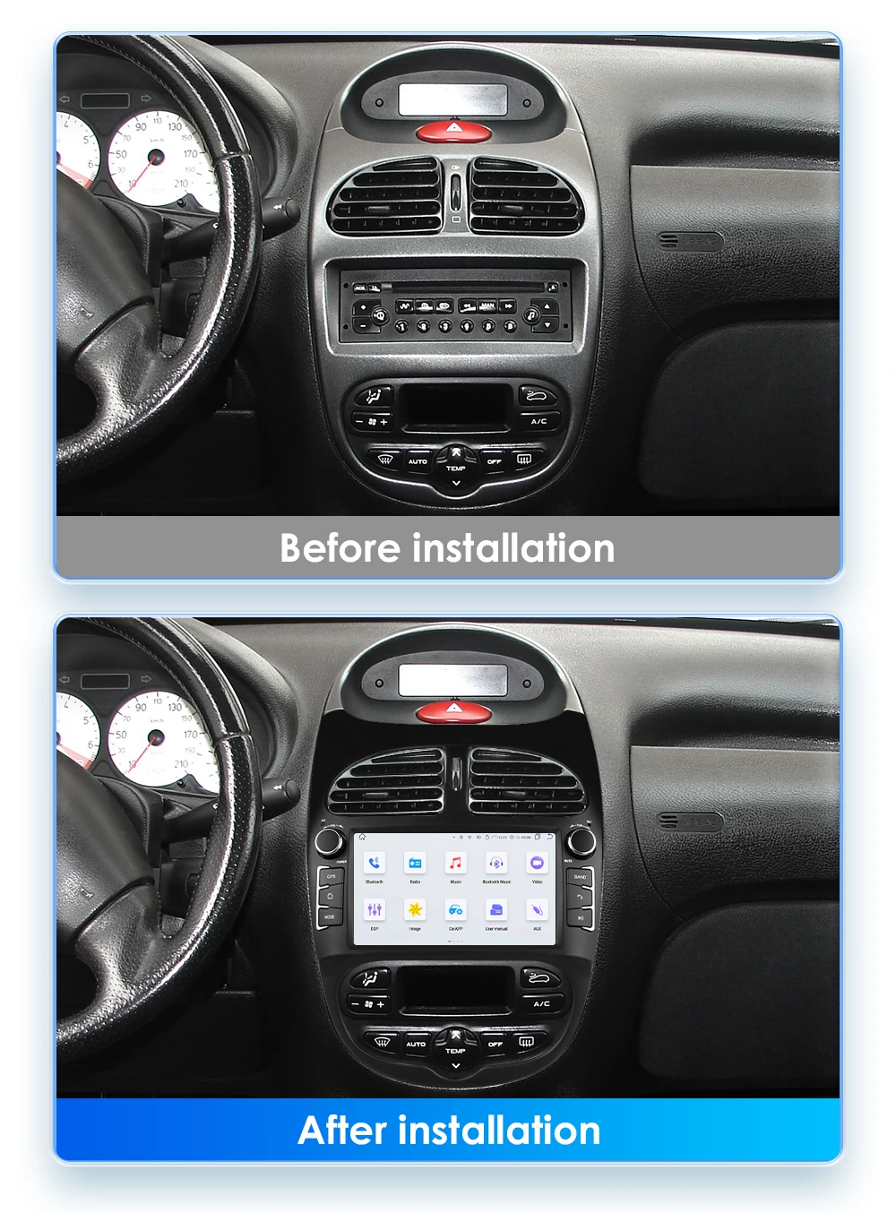 Hizpo 7 Radio Android 2DIN para Peugeot 206 (2000-2008) GPS CC/SW - imagen 3