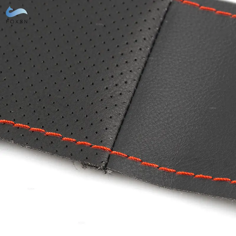 Funda volante cuero perforado negro Volvo S80 XC70 V70 cosida mano - imagen 5