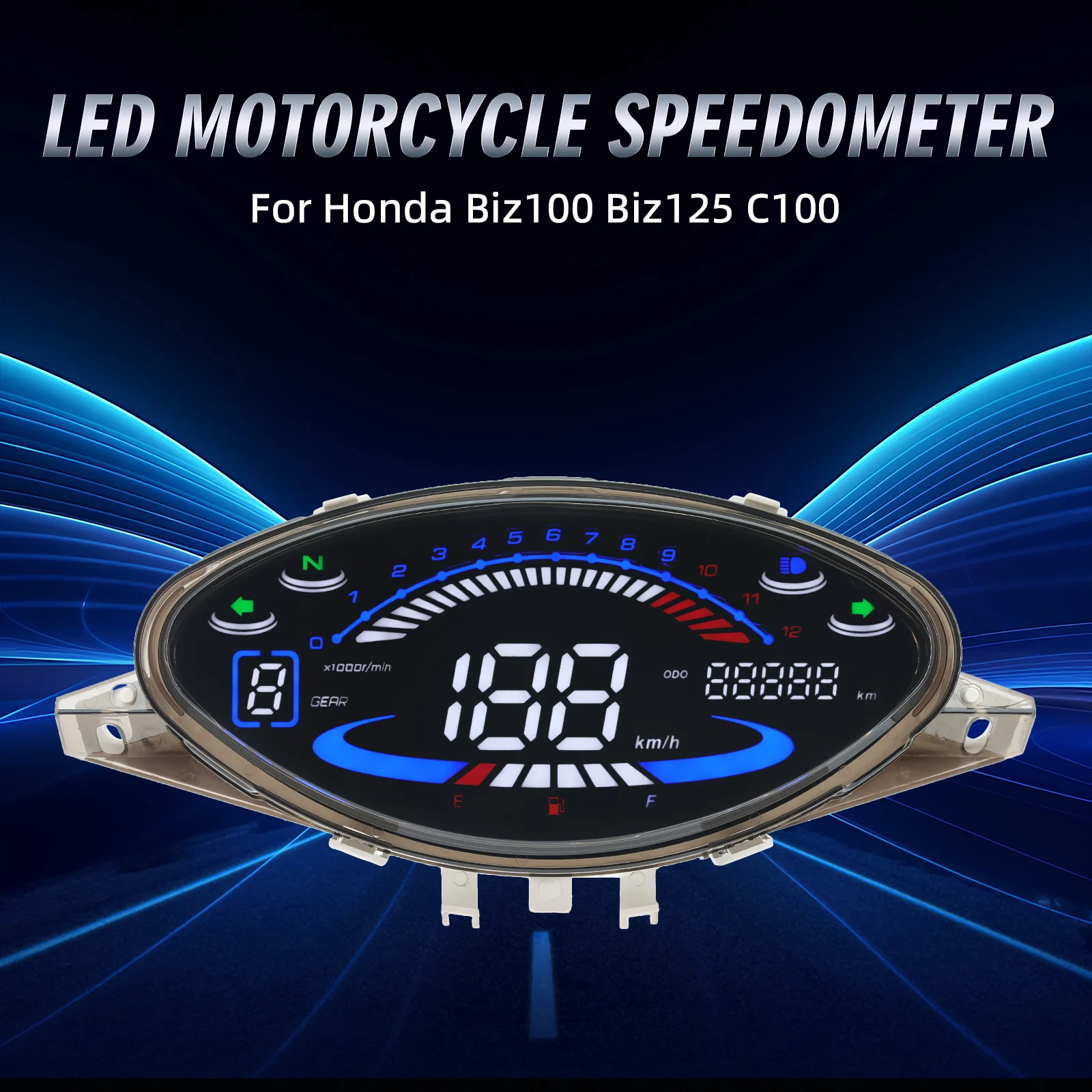 Tacómetro digital LED velocímetro BIZ 100 C100 - odómetro moto