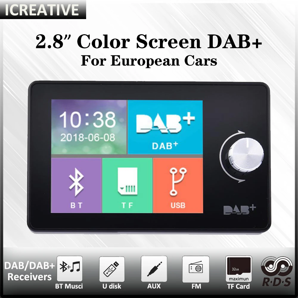 Reproductor MP3 Bluetooth para coche con radio DAB y pantalla 2,8”