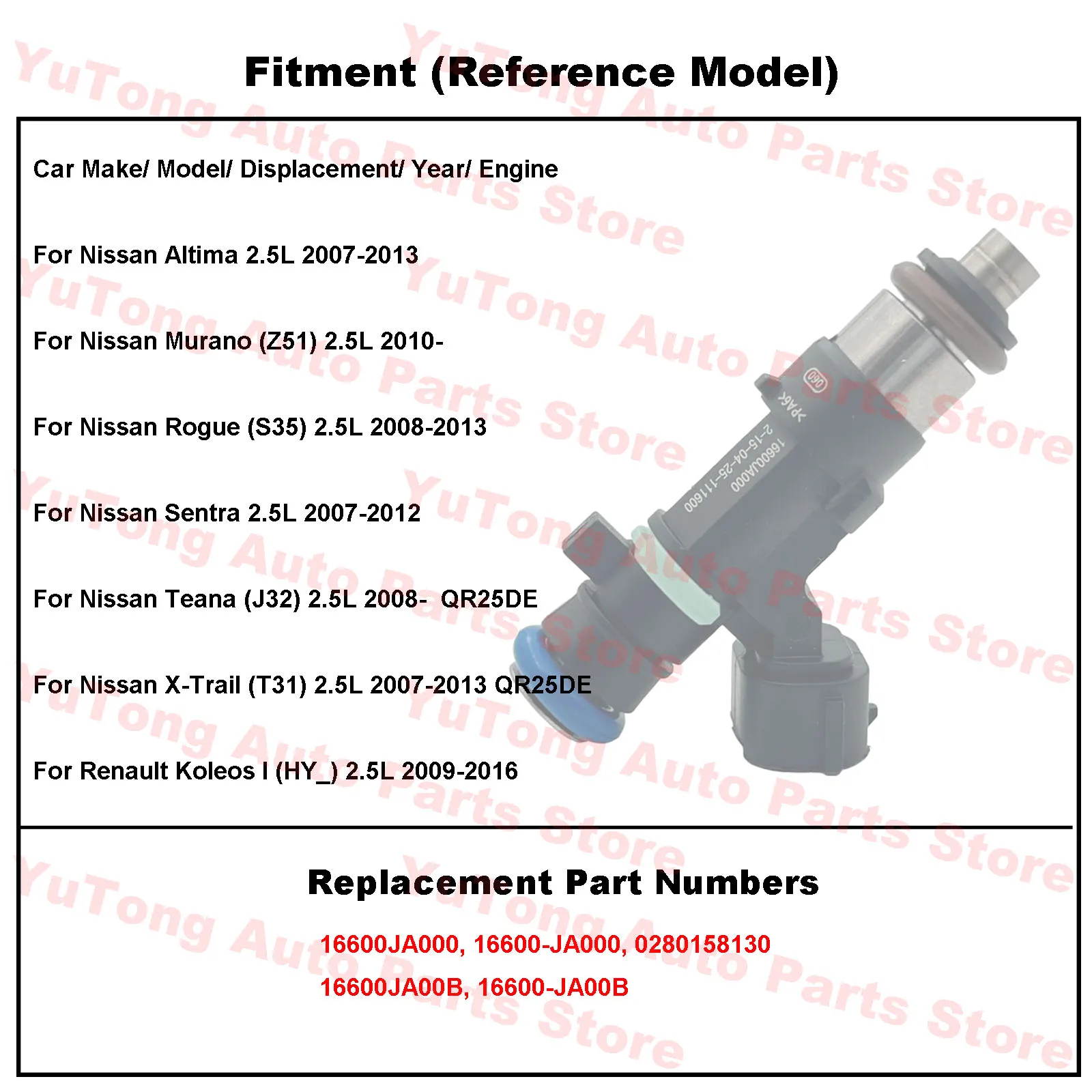 Válvula inyector combustible Nissan 16600JA000 Altima Sentra 2.5L 2007-2013 - imagen 4