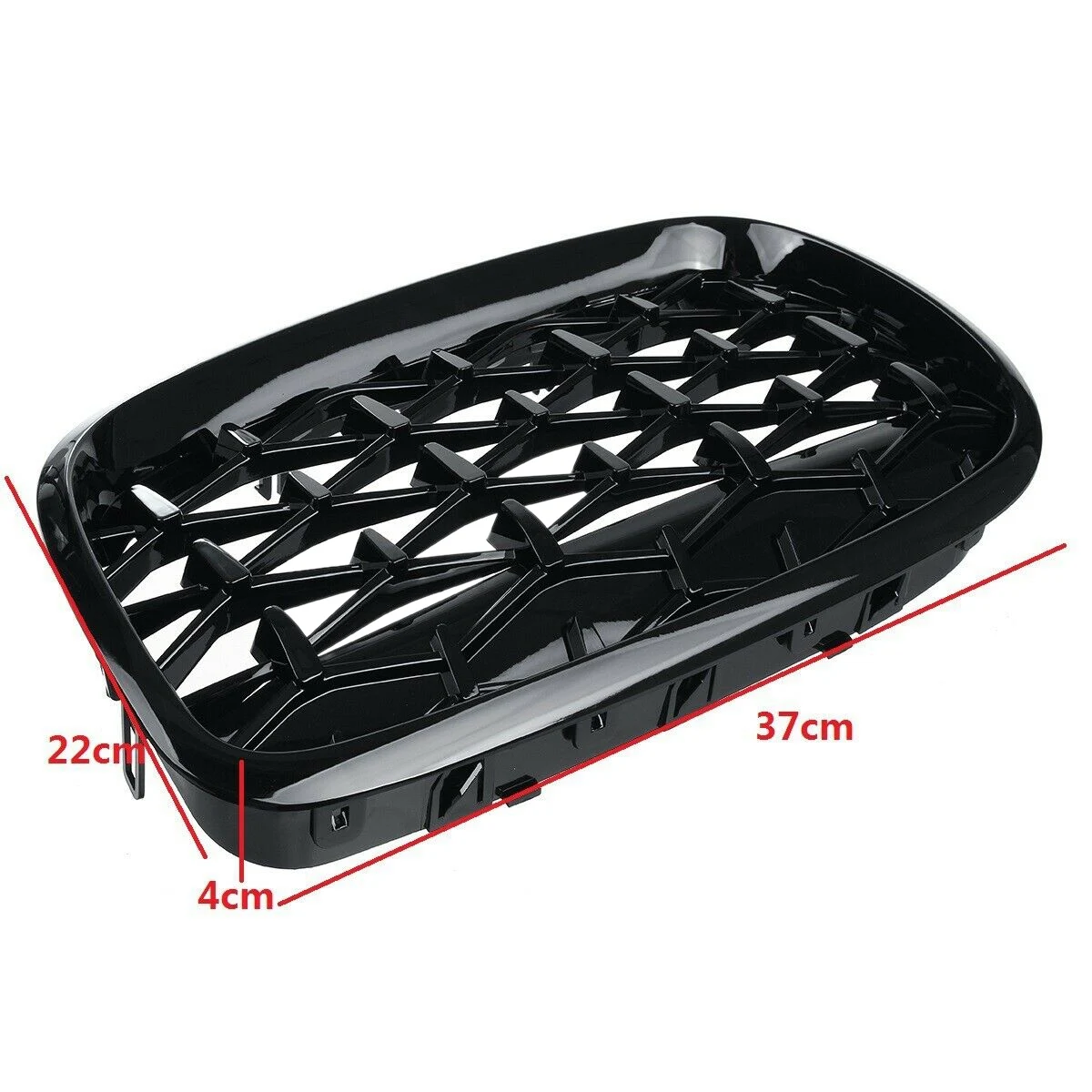 Rejilla riñón doble BMW estilo Diamante negra para X5 X6 2007-2013 - imagen 3