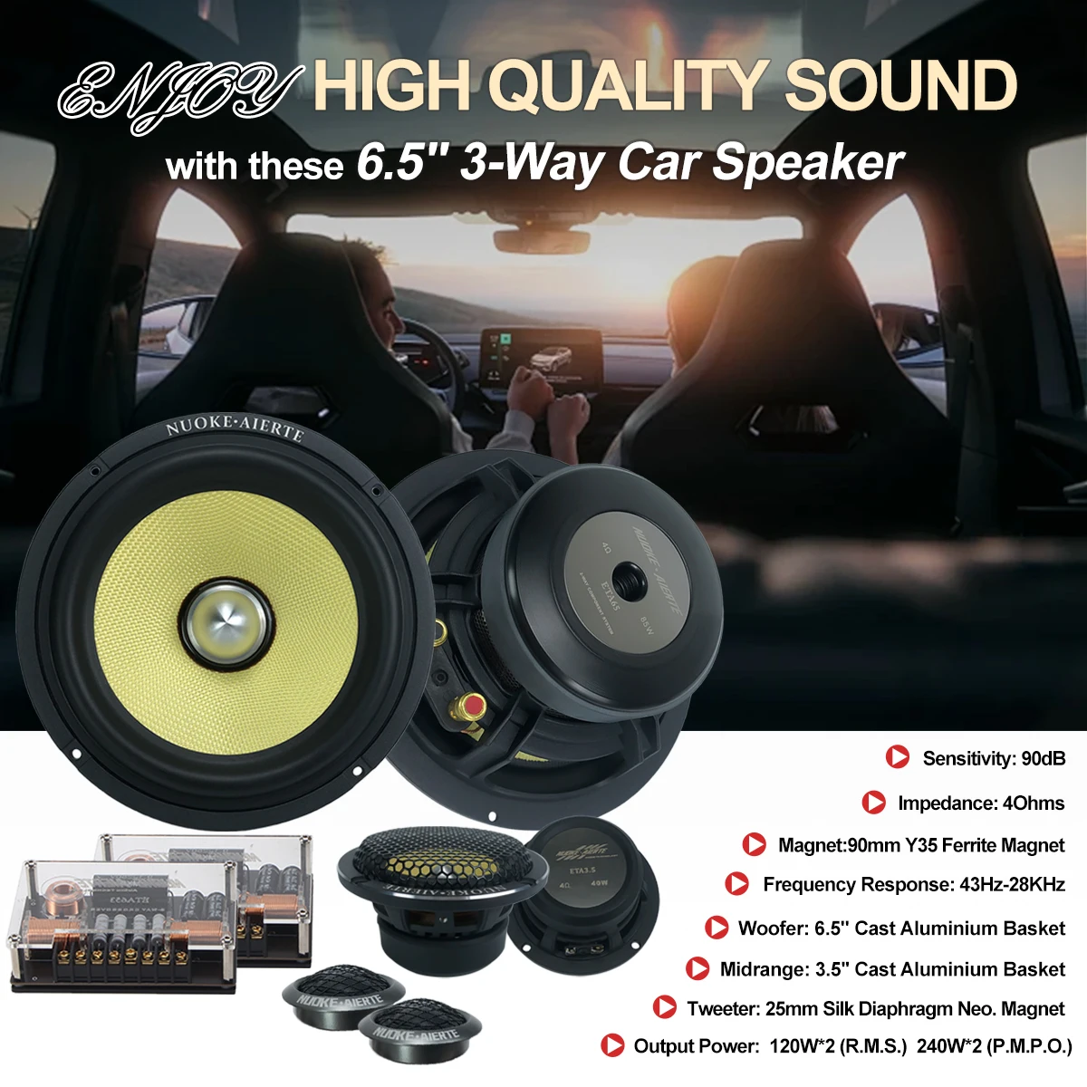 Componentes internos del filtro de cruce