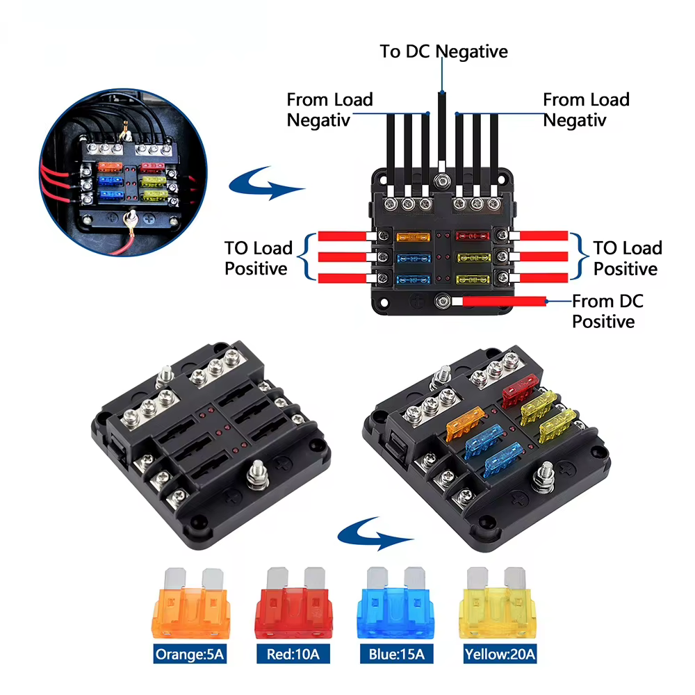 Panel portafusibles con LED para coche y barco - imagen 5