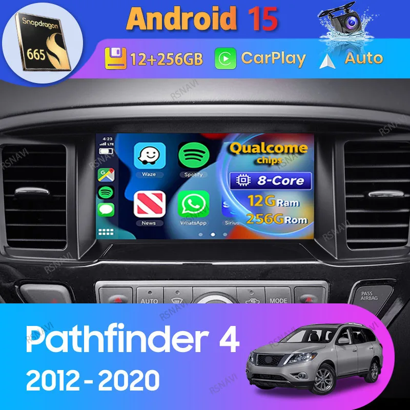 Autoradio Android Carplay 2 Din GPS Nissan Pathfinder R52 2013-2019