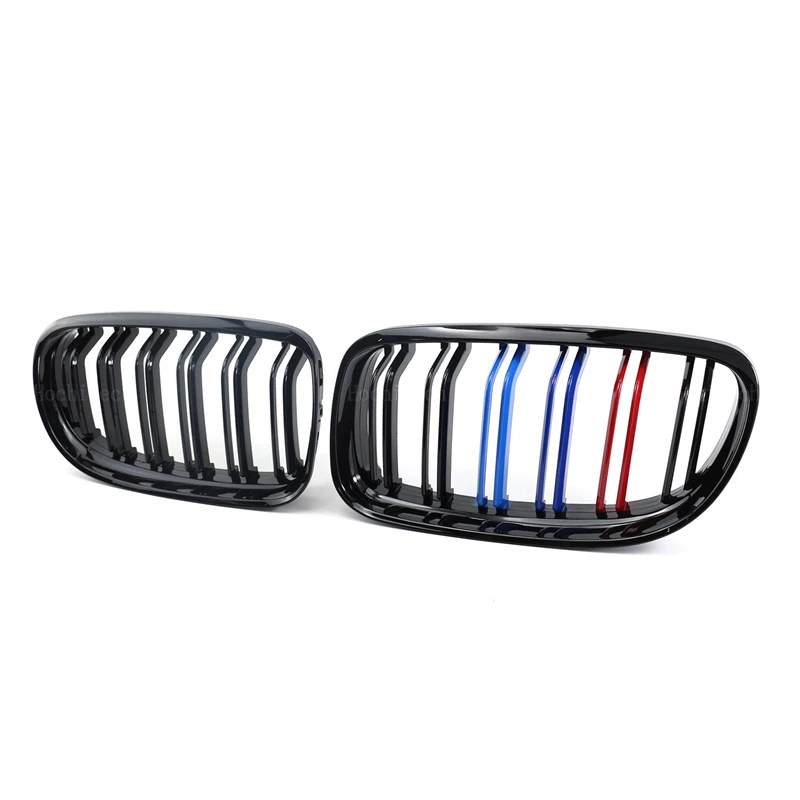 Rejilla frontal doble listón negro brillante BMW Serie 3 E90 E91 LCI - imagen 3