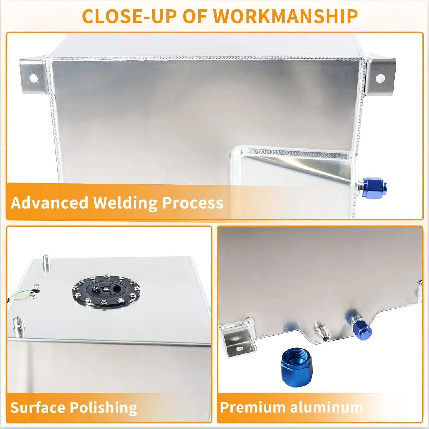 Depósito Fuel Cell universal de aluminio con espuma y tapa - imagen 3