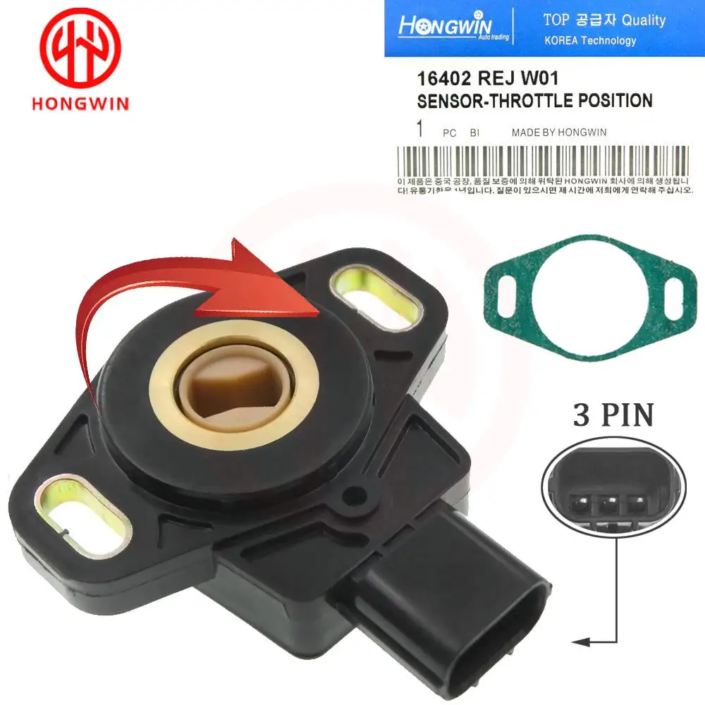 Nuevo Sensor de posición del acelerador 16402-REJ-W01 compatible con Honda CR-V para Acura RSX 2.0L 2.4L 01-08 16402-REJ-003 16402-PWA-003 16402REJW01