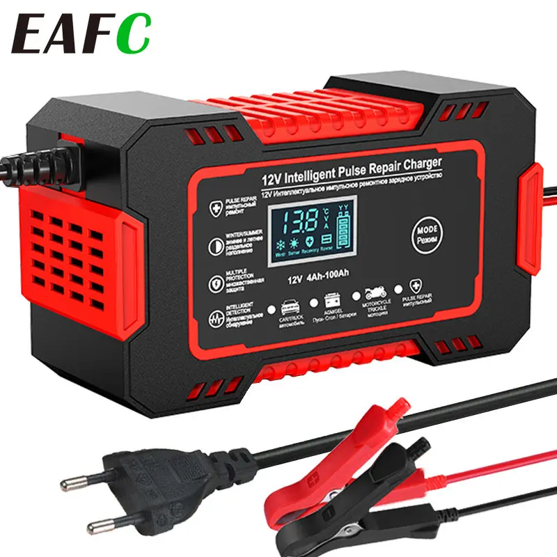 Cargador batería inteligente 12V 6A LCD – AGM, GEL y plomo-ácido