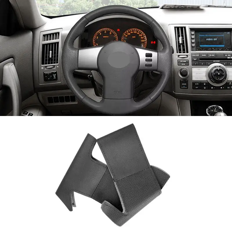 Funda Volante Trenzada Cuero Perforado Negro Nissan Frontier Pathfinder Xterra - imagen 2