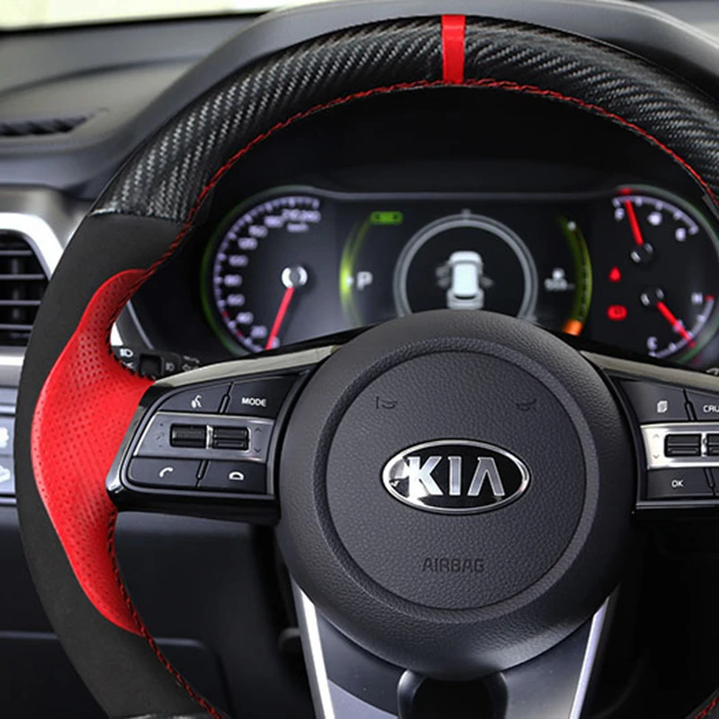 Funda trenzada personalizada para volante de coche, accesorio para Kia K5 Optima 100% 2018 Sportage 3 2019 Forte Ceed Cee 'd 2019 2017 2018 - imagen 2