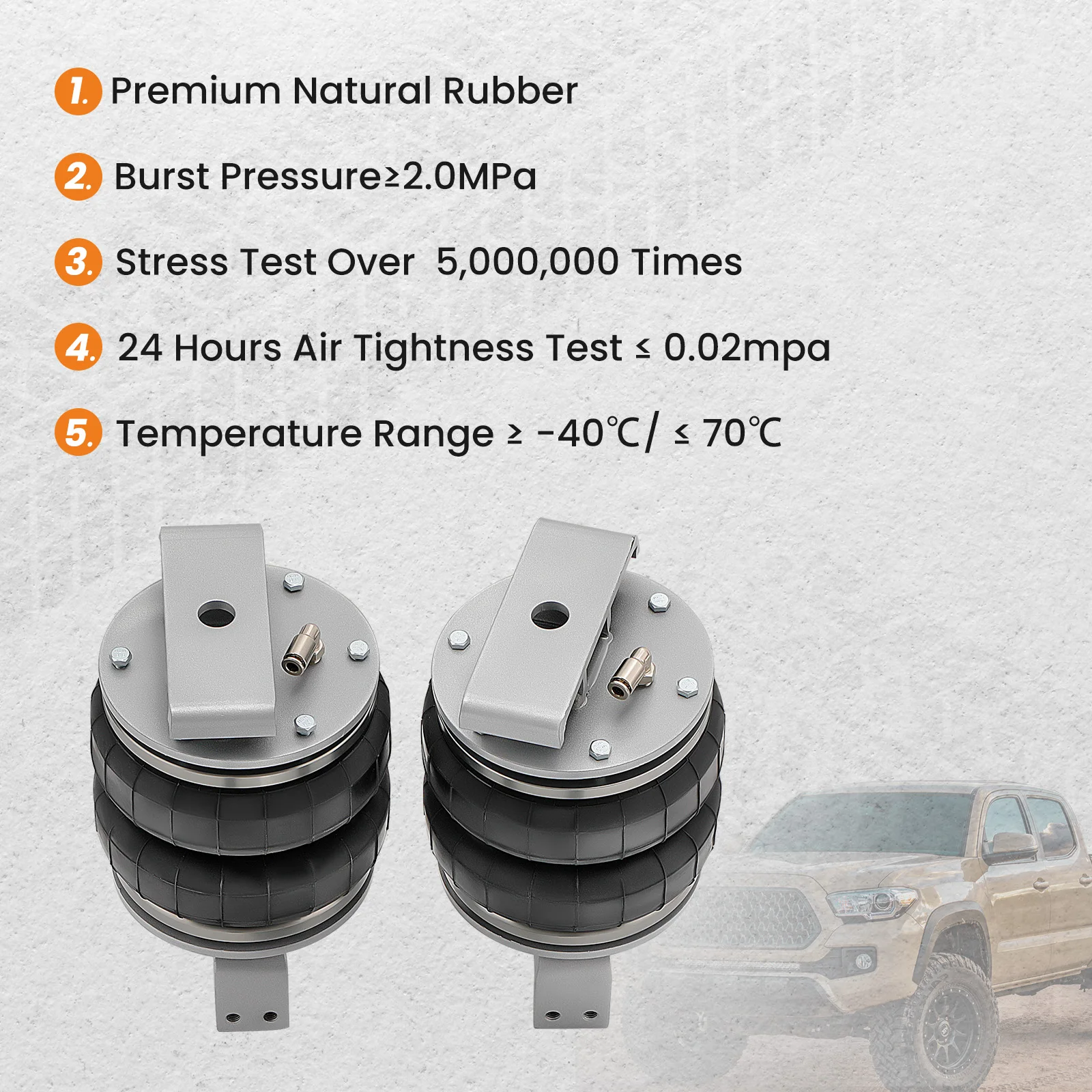 Kit de balonas neumáticas traseras Toyota Hilux 4WD 2015-2023 - imagen 4